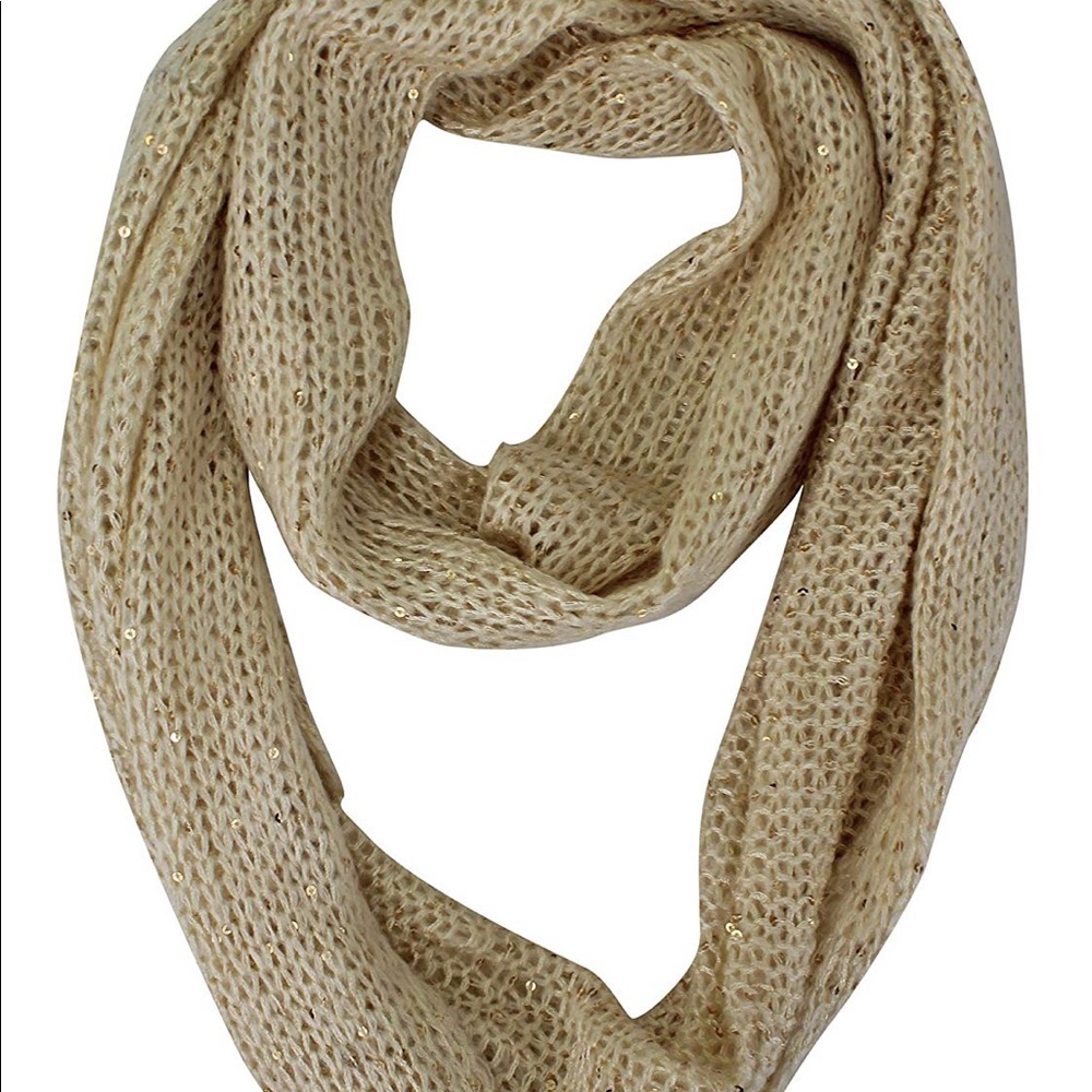 Calvin Klein Gold Speckled Infinity Scarf